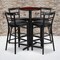 Emma and Oliver 24" Round Laminate X-Base Table Set with 4 Slat Ladder Back Stools